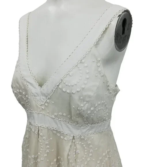 Lilly Pulitzer White Lace Sleeveless Sundress Size 8 Sheath Beach Wedding Silk - Picture 9 of 16